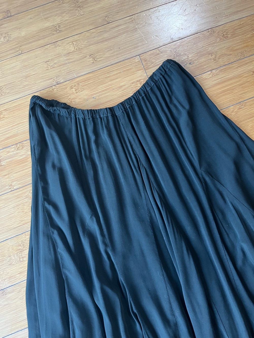 CP Shades Black Rayon Flowing Godet Full-Length Maxi Skirt Whimsigoth Fairycore - Picture 2 of 8